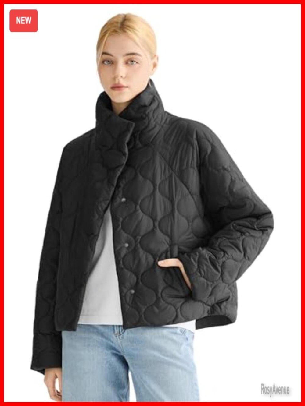 Oversized Quilted Cropped Lightweight Puffer Jacket